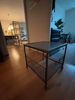 Industriële Bijzettafel op wielen, Huis en Inrichting, Tafels | Sidetables, 50 tot 100 cm, Ophalen of Verzenden, Zo goed als nieuw