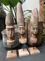 Javaanse houtsnijwerk beelden massief teak punt model uniek, Antiek en Kunst, Ophalen of Verzenden