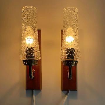 set LAMPEN Deens vintage Mid Century design teak messing MCM beschikbaar voor biedingen