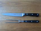 Wüsthof Classic Mes  (16cm) + Vleesvork, Ophalen of Verzenden, Gebruikt, Rvs of Chroom, Los bestek