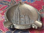 Mooie antieke asbak uit Frankrijk met een kathedraal 13,3 cm, Ophalen of Verzenden, Brons