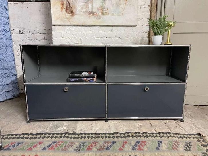 Originele USM Haller dressoir middengrijs antraciet, Huis en Inrichting, Kasten | Dressoirs, Gebruikt, 100 tot 150 cm, 25 tot 50 cm