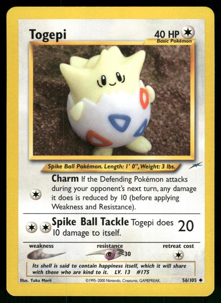 Togepi 56/105 - Neo Destiny, Hobby en Vrije tijd, Verzamelkaartspellen | Pokémon, Gebruikt, Verzenden