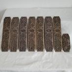 8x antiek art nouveau deurbeslag duwplaat vingerplaat brons, Ophalen of Verzenden