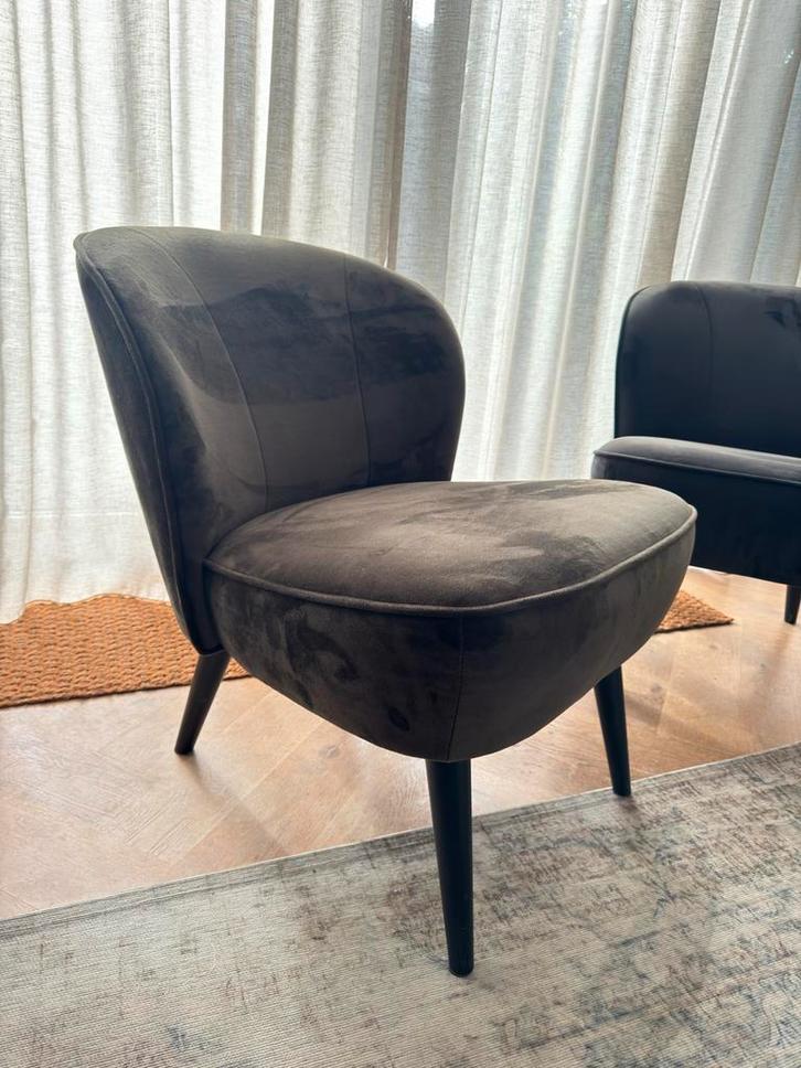 Woood Sara Fauteuil donkergroen, Huis en Inrichting, Stoelen, Zo goed als nieuw, Drie, Stof, Overige kleuren, Ophalen