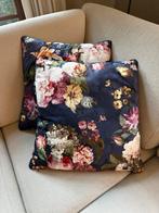 2x Essenza Fleur Sierkussen Nightblue 50x50cm, Huis en Inrichting, Ophalen of Verzenden, Zo goed als nieuw, Blauw, Vierkant