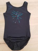Turnpakje zwart met blauwe steentjes., Gebruikt, Zwart, Turnpak(je), Kindermaat 122 t/m 140