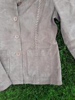 Vintage retro ecru suede jas Rijo Leatherwear maat 38, Rijo Leatherwear, Jasje, Beige, Maat 38/40 (M)