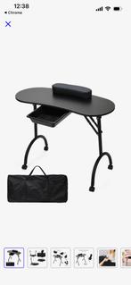 Manicure tafel, opvouwbaar incl wieltjes, Ophalen, Zo goed als nieuw, Zwart, Handen en Nagels
