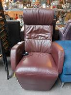 Elektrische Relaxstoel Leer Bruin, Huis en Inrichting, Fauteuils, Ophalen, Gebruikt, 75 tot 100 cm, Modern