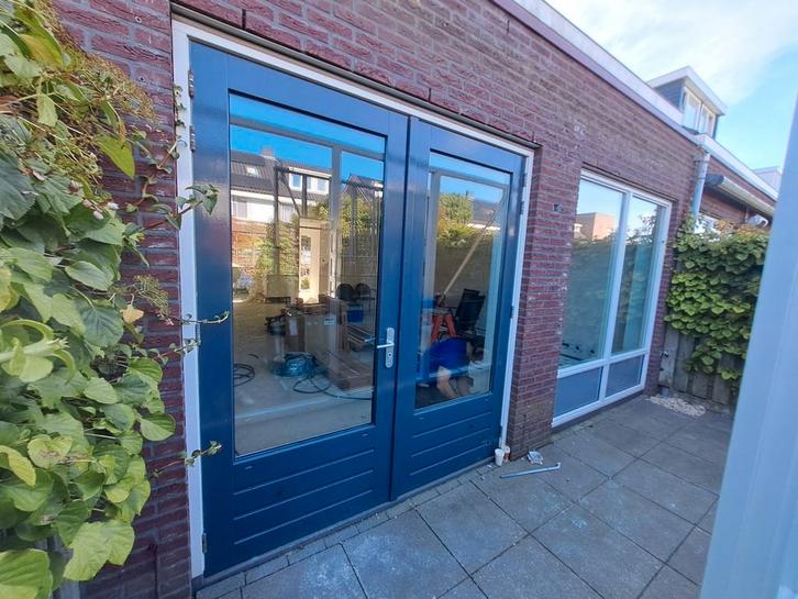 Openslaande deuren hout met kozijn, Doe-het-zelf en Verbouw, Kozijnen en Schuifpuien, Gebruikt, Ophalen of Verzenden