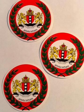 Amsterdam vintage stad logo ronde sticker  beschikbaar voor biedingen