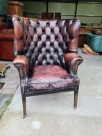 Chesterfield fauteuil Vintage look + BEZORGING GRATIS, Huis en Inrichting, Fauteuils, ., Chesterfield, Ophalen of Verzenden, Zo goed als nieuw