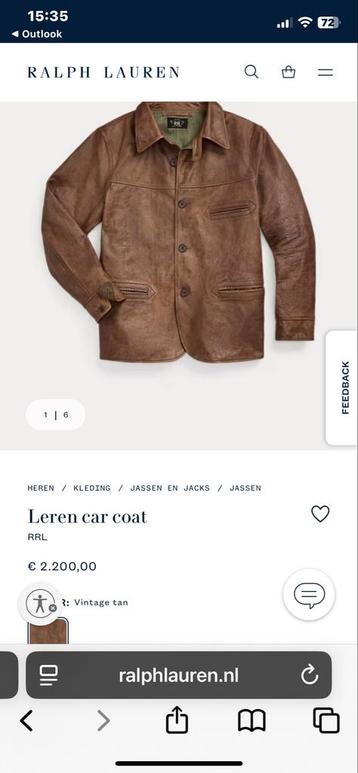 RRL Leren Carcoat - Vintage Tan. Maat L. beschikbaar voor biedingen