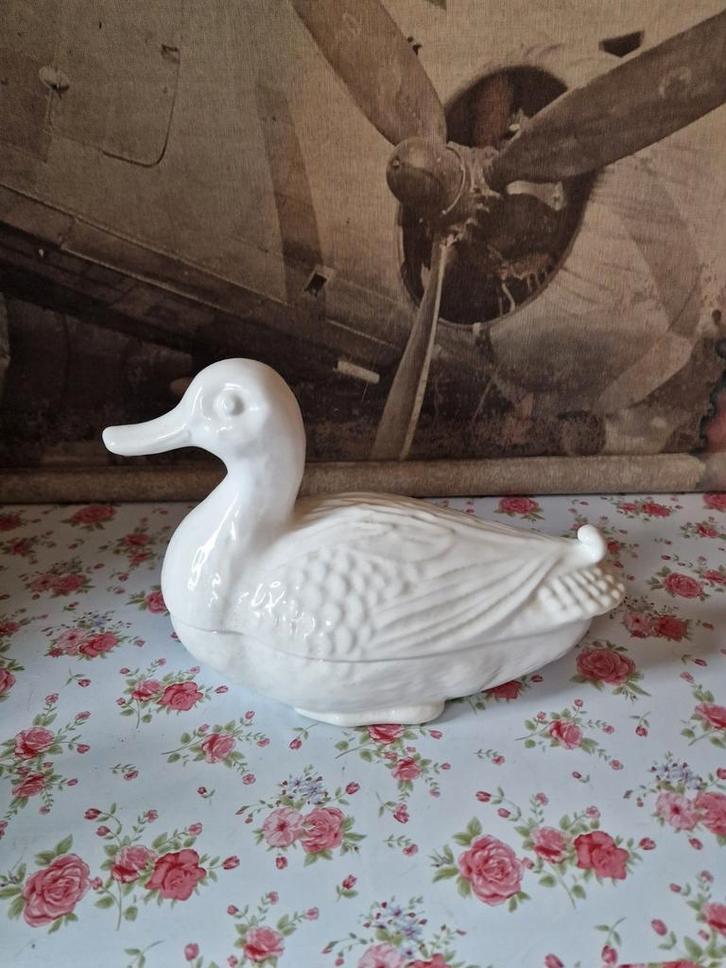 Wit porseleinen pate eend, Antiek en Kunst, Antiek | Servies los, Ophalen of Verzenden