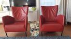 Twee moderne rode Montis Lederen Design Fauteuils, Ophalen, Gebruikt, 75 tot 100 cm, Leer