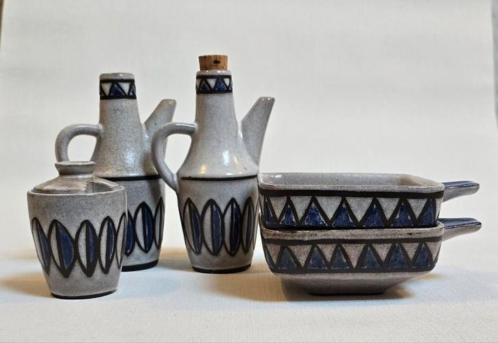 Ceramano West-Duitsland Olie & Azijn Set, jaren 70, Antiek en Kunst, Antiek | Keramiek en Aardewerk, Ophalen of Verzenden