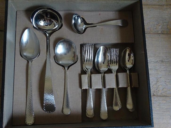 Bestek Gero Zilmeta 300 'Hamerslag', gaaf, Antiek en Kunst, Antiek | Bestek, Ophalen of Verzenden