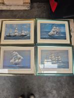Set van 4 Scheepvaart Prenten, Antiek en Kunst, Kunst | Schilderijen | Klassiek, Ophalen of Verzenden