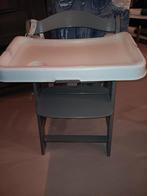 Hauck houten kinderstoel, grijs, Kinderen en Baby's, Kinderstoelen, Ophalen, Gebruikt, Meegroeistoel, Gordel(s)