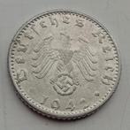 50 Reichspfennig 1942D Nazi Duitsland Oude Munt WO2 Swastika, Ophalen of Verzenden, Overige soorten, Duitsland