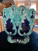 Antieke Bloempot met Groen Man Gezicht, Ophalen of Verzenden