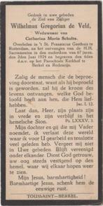 Wilhelmus G. de Veld 1857 Berkel en R + 1924 Rotterdam, 67 j, Verzamelen, Verzenden