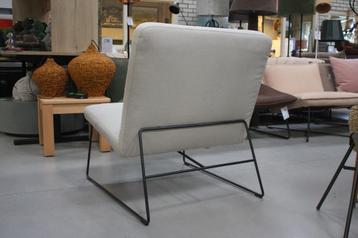 Leuke fauteuil BASE Jess design metaal & stof creme beige beschikbaar voor biedingen