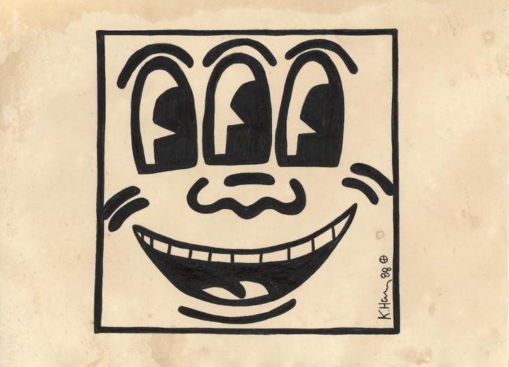 Keith Haring Artwork, Antiek en Kunst, Kunst | Schilderijen | Abstract, Ophalen of Verzenden