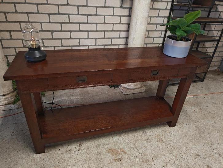 Eiken Sidetable, Huis en Inrichting, Tafels | Sidetables, Zo goed als nieuw, 25 tot 50 cm, 150 tot 200 cm, Rechthoekig, Eikenhout