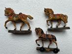 3 militaire paarden Elastolin Lineol en Hausser, Ophalen of Verzenden, Gebruikt