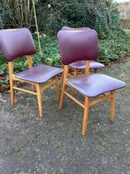 3 eetkamerstoelen (vintage/skai/jaren60), Huis en Inrichting, Ophalen, Gebruikt, Overige kleuren, Drie