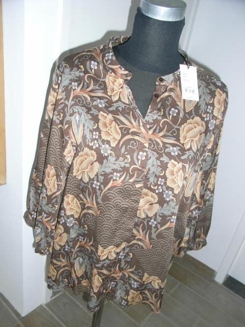YAYA bruin gedessineerde blouse 3/4 mouw mt 40/42, NIEUW!, Kleding | Dames, Blouses en Tunieken, Nieuw, Maat 42/44 (L), Bruin