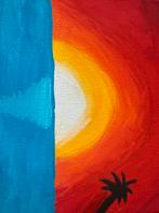 Zonsondergang schilderij - Emmalaan Haarlem, Antiek en Kunst, Ophalen of Verzenden