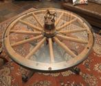 Prachtige antieke tafel van wagenwiel, Antiek en Kunst, Ophalen