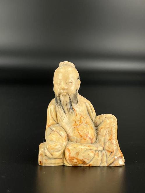 Chinees snijwerk beeld speksteen antiek 19e eeuw Chinese, Antiek en Kunst, Kunst | Beelden en Houtsnijwerken, Ophalen of Verzenden