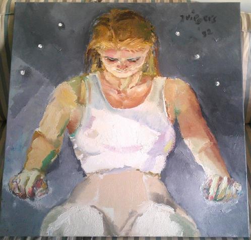 Jonge roeister '92 - Janneke Viegers (geb.1952), Antiek en Kunst, Kunst | Schilderijen | Klassiek, Ophalen of Verzenden