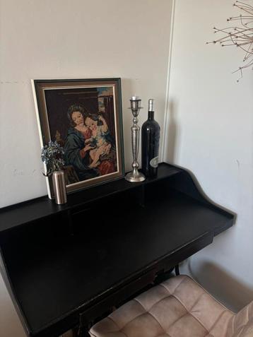 Zwart bureau blik/metaal met leuke stoel