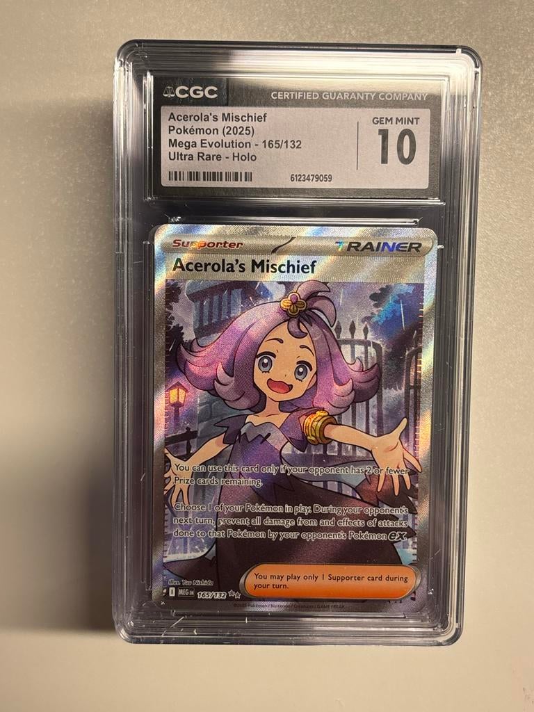 Acerola's Mischief CGC 10 - Zeldzame Pokémonkaart!, Hobby en Vrije tijd, Verzamelkaartspellen | Pokémon, Zo goed als nieuw, Losse kaart