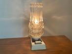 Retro vintage nachtlampje / tafellampje zwart wit, Gebruikt, Retro vintage jaren 60/70, Ophalen of Verzenden, Glas