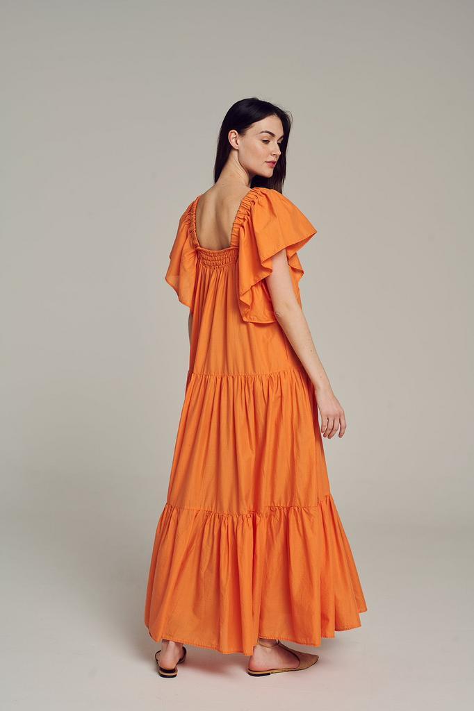 * Devotion * NIEUW lange jurk, zomerjurk, maxi dress., Kleding | Dames, Jurken, Nieuw, Maat 36 (S), Oranje, Onder de knie, Ophalen of Verzenden