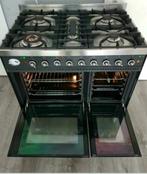 Nette staat Boretti antraciet kleur fornuis 5,pits 90cm oven, Witgoed en Apparatuur, Fornuizen, 60 cm of meer, Ophalen of Verzenden