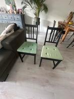 4 IKEA Stoelen met Kussentjes, Huis en Inrichting, Stoelen, Ophalen, Gebruikt, Zwart, Vier