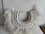 Veren/schelpen ornament hanger, wit.  42 x 28 cm, Huis en Inrichting, Woonaccessoires | Kransen, Ophalen, Gebruikt