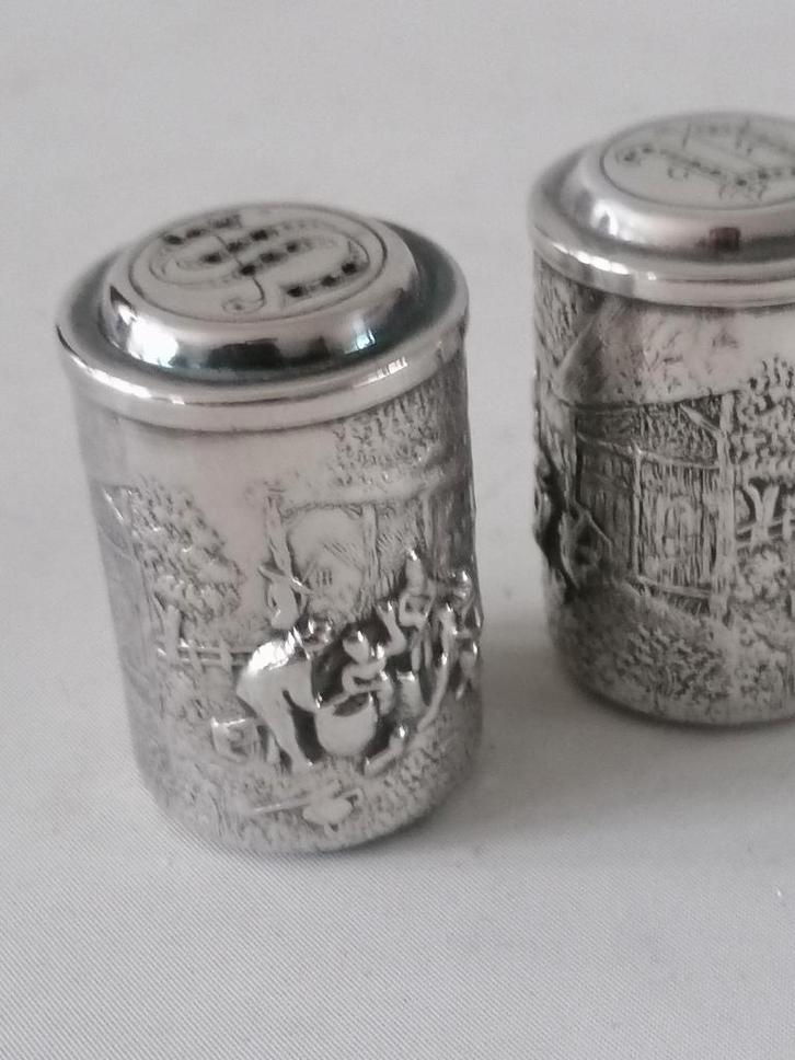 verzilverd peper en zoutstel gemerkt zilpla 90, Antiek en Kunst, Antiek | Goud en Zilver, Zilver, Ophalen of Verzenden
