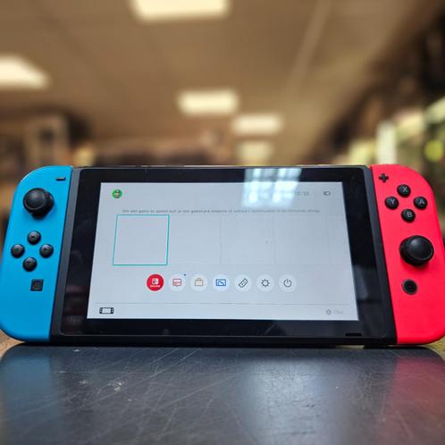 Nintendo Switch - Neon Blue/Red - 1ste Model - met Dockingst, Spelcomputers en Games, Spelcomputers | Nintendo Switch, Zo goed als nieuw