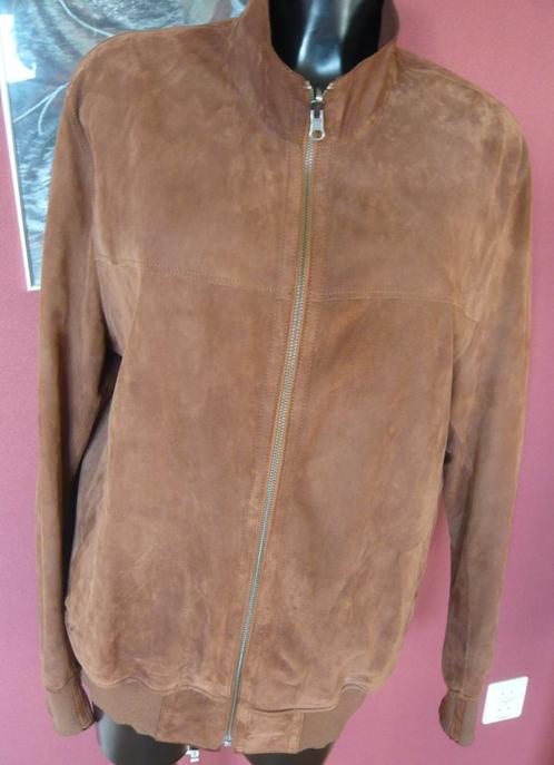 suede en leer bruin jack 2 zijden te dragen mt L 52-54, Kleding | Heren, Jassen | Zomer, Zo goed als nieuw, Maat 52/54 (L), Bruin