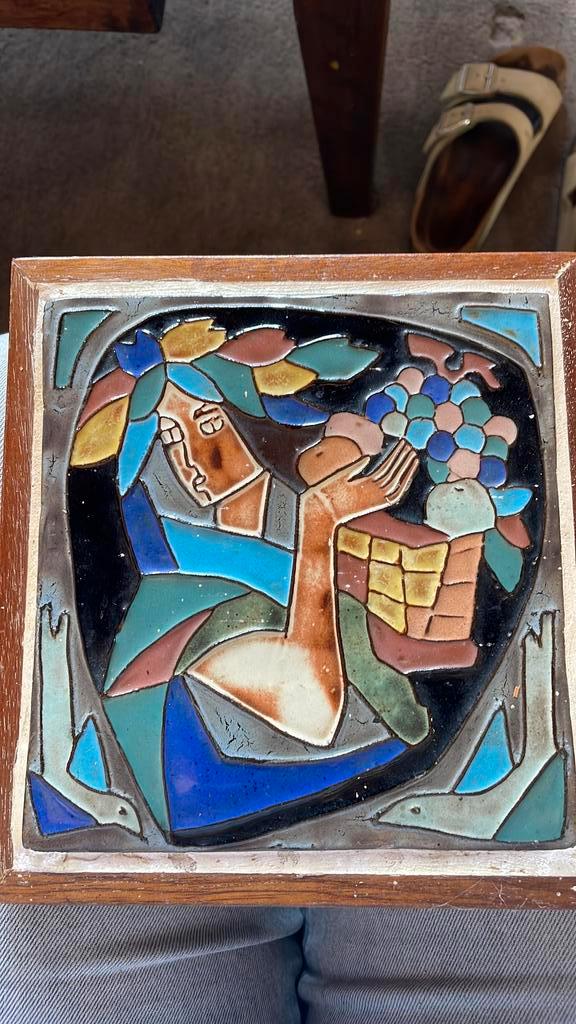 Art Deco wandtegel, Antiek en Kunst, Antiek | Wandborden en Tegels, Ophalen of Verzenden