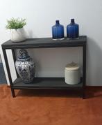Sidetable zwart hout metaal, Huis en Inrichting, Tafels | Sidetables, 100 tot 150 cm, Ophalen of Verzenden, Zo goed als nieuw