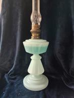 groen opaline olielamp. werkende olielamp, Ophalen of Verzenden